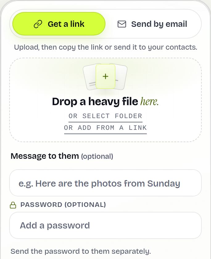 The upload box with “Tap to add files”